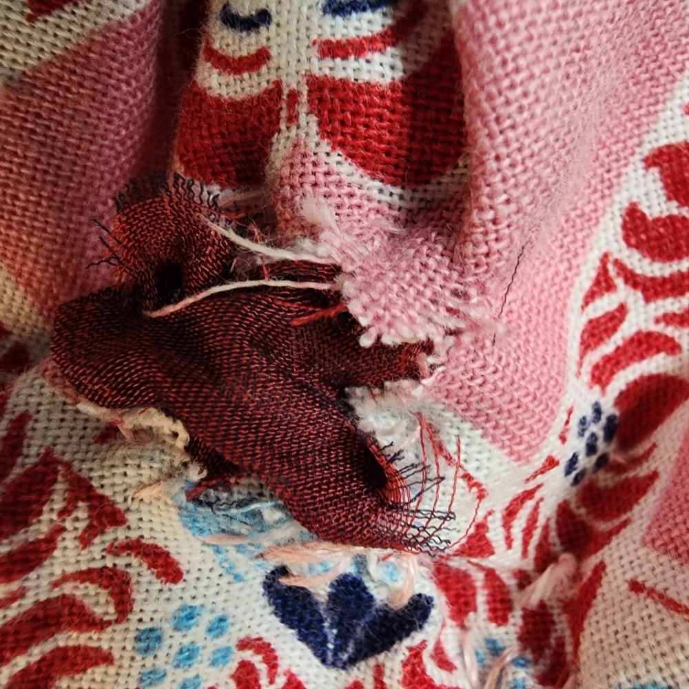JABOT Slow Stitching 💞🩷🩷🩷BOW IN  FEEDSACK  TEXTILE NWT - Picture 10 of 16
